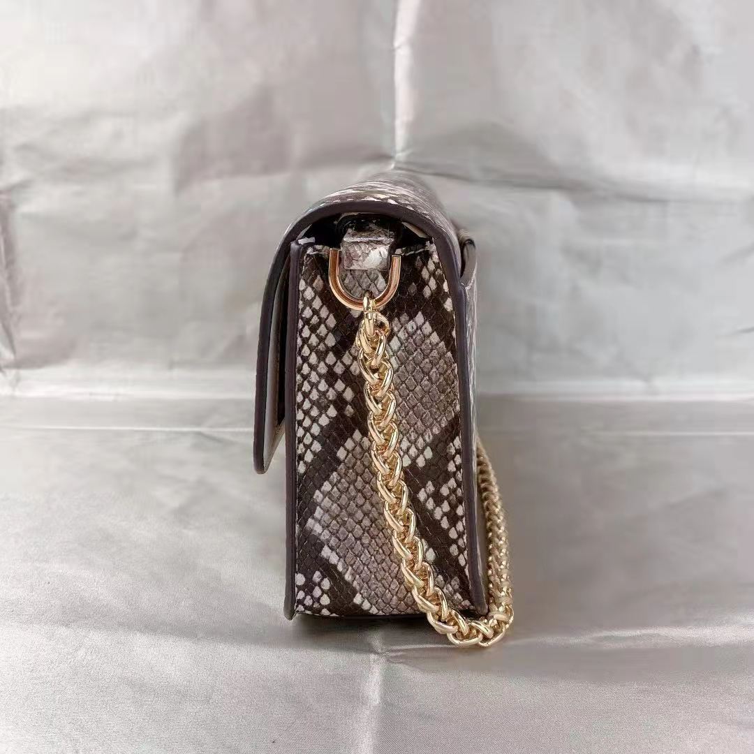 MICHAEL KORS 35F1G6SL3G Sonia Medium Snake Embossed Faux Leather Shoulder Bag In Natural MICHAEL KORS 35F1G6SL3G Sonia Medium Snake Embossed Faux Leather Shoulder Bag In Natural